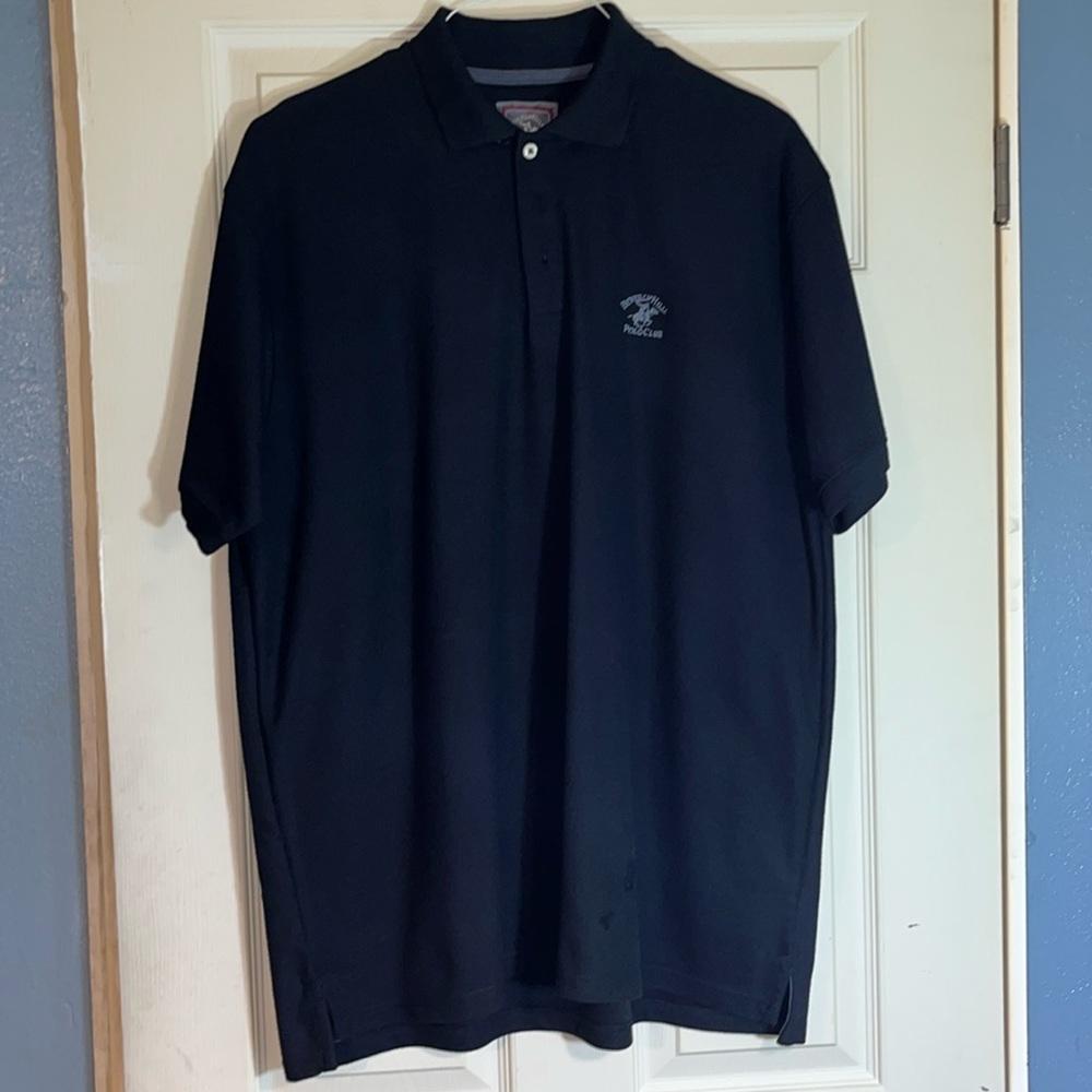 Beverly Polo Club 60% cotton 40% polyester black polo shirt modern fit size: XL